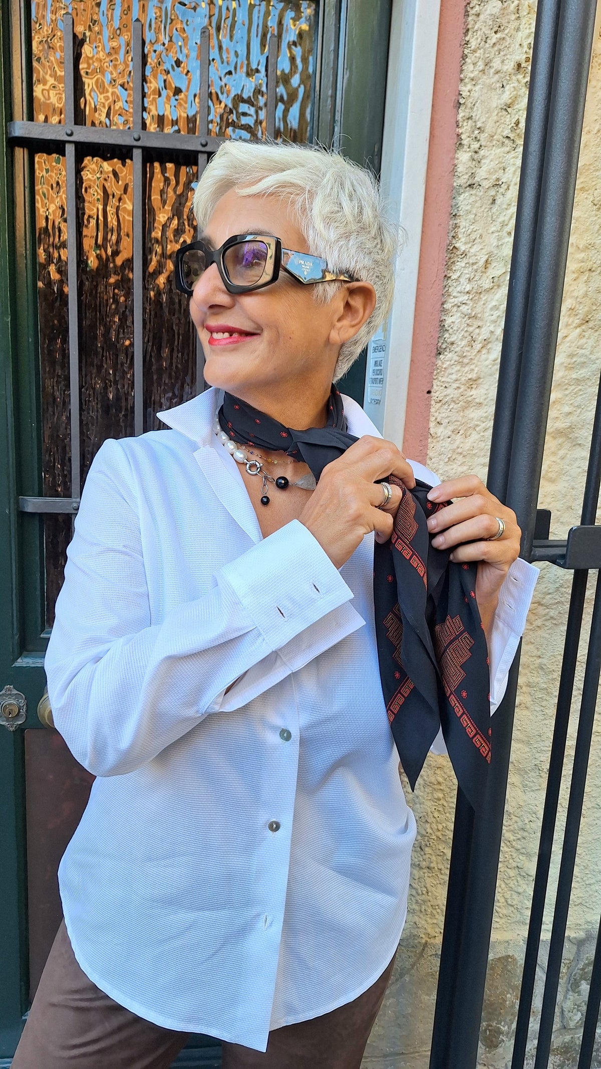 Camicia puro cotone operato bianco