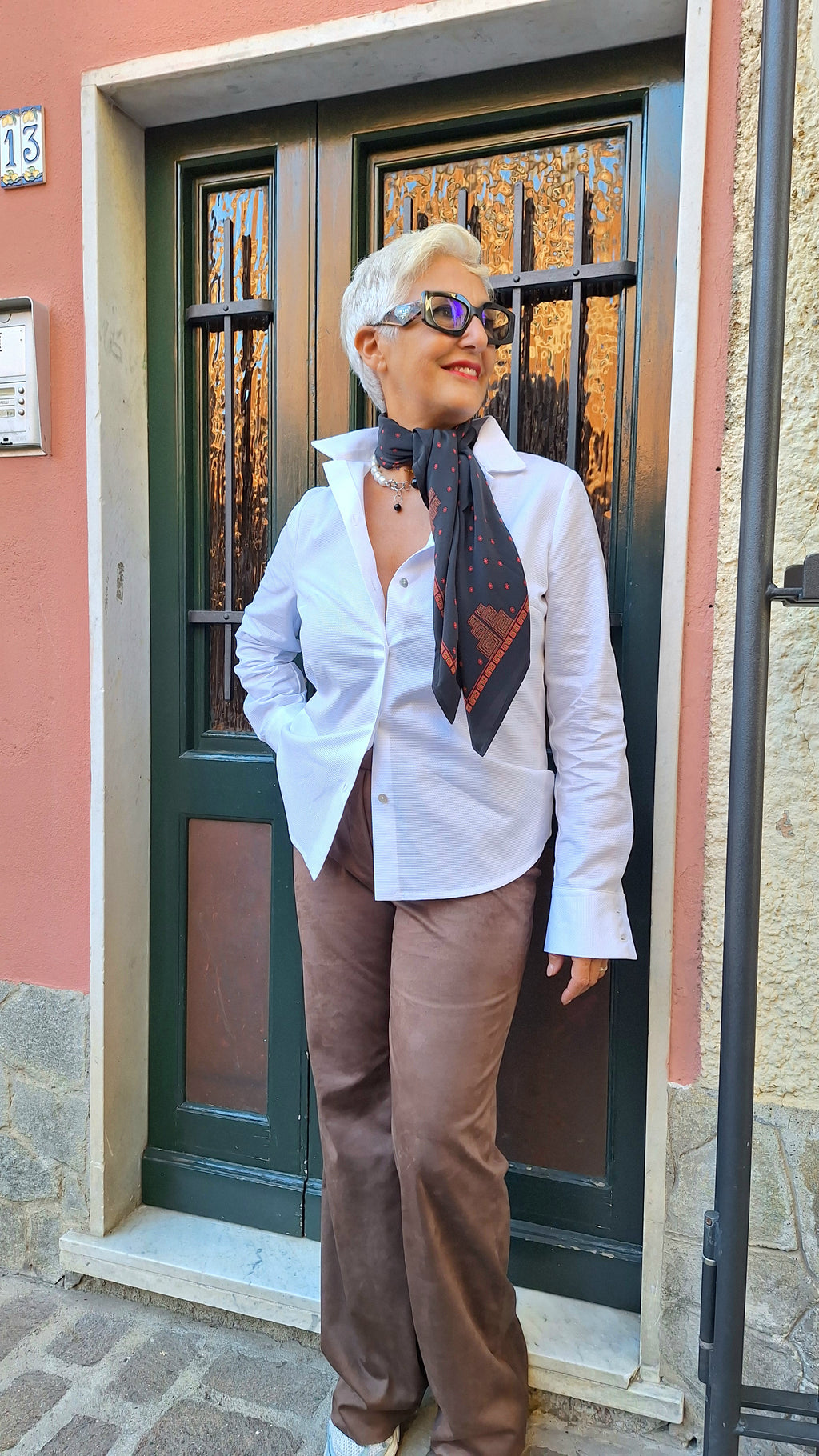 Camicia puro cotone operato bianco