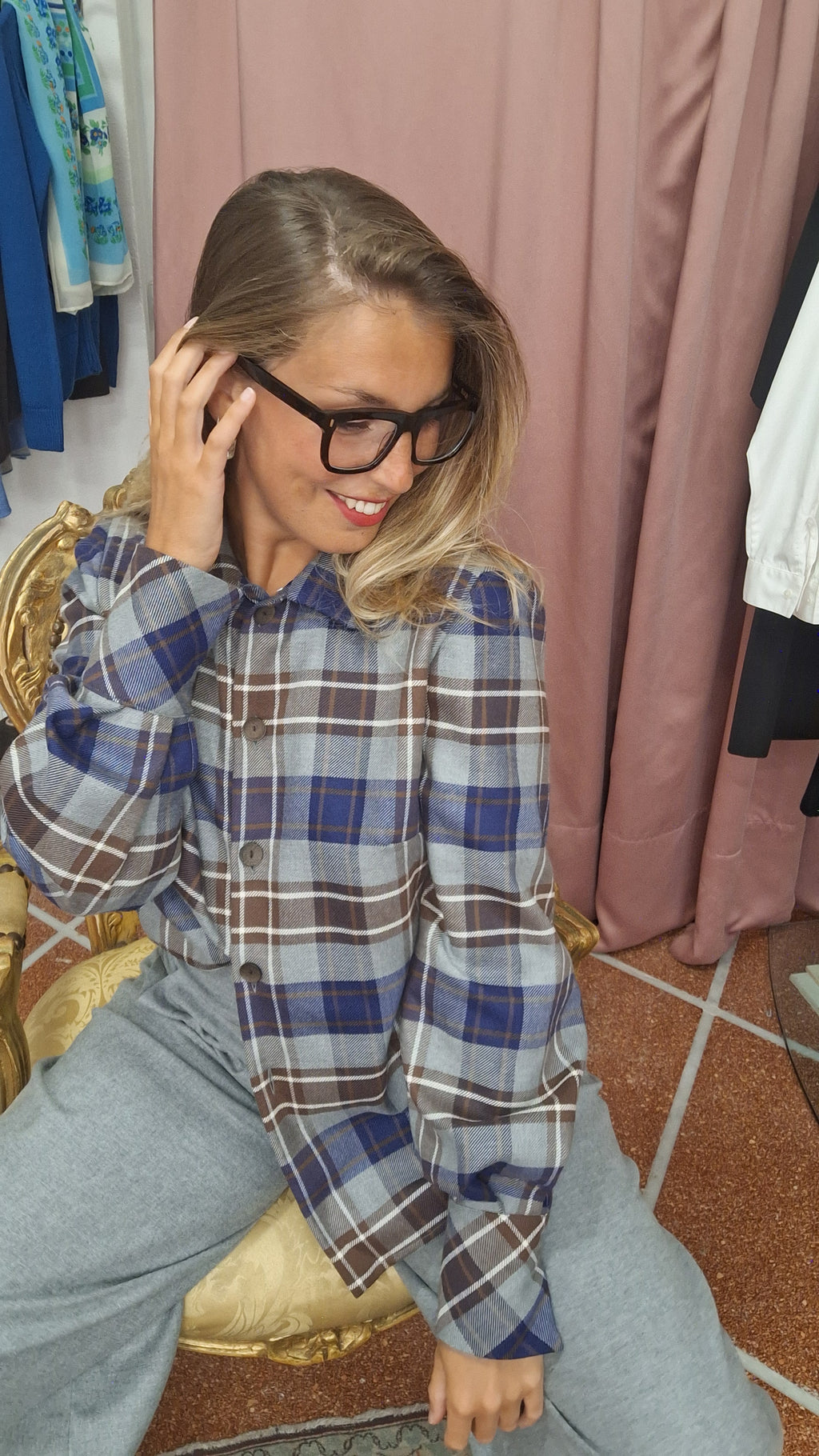 Camicia a quadri in caldo cotone