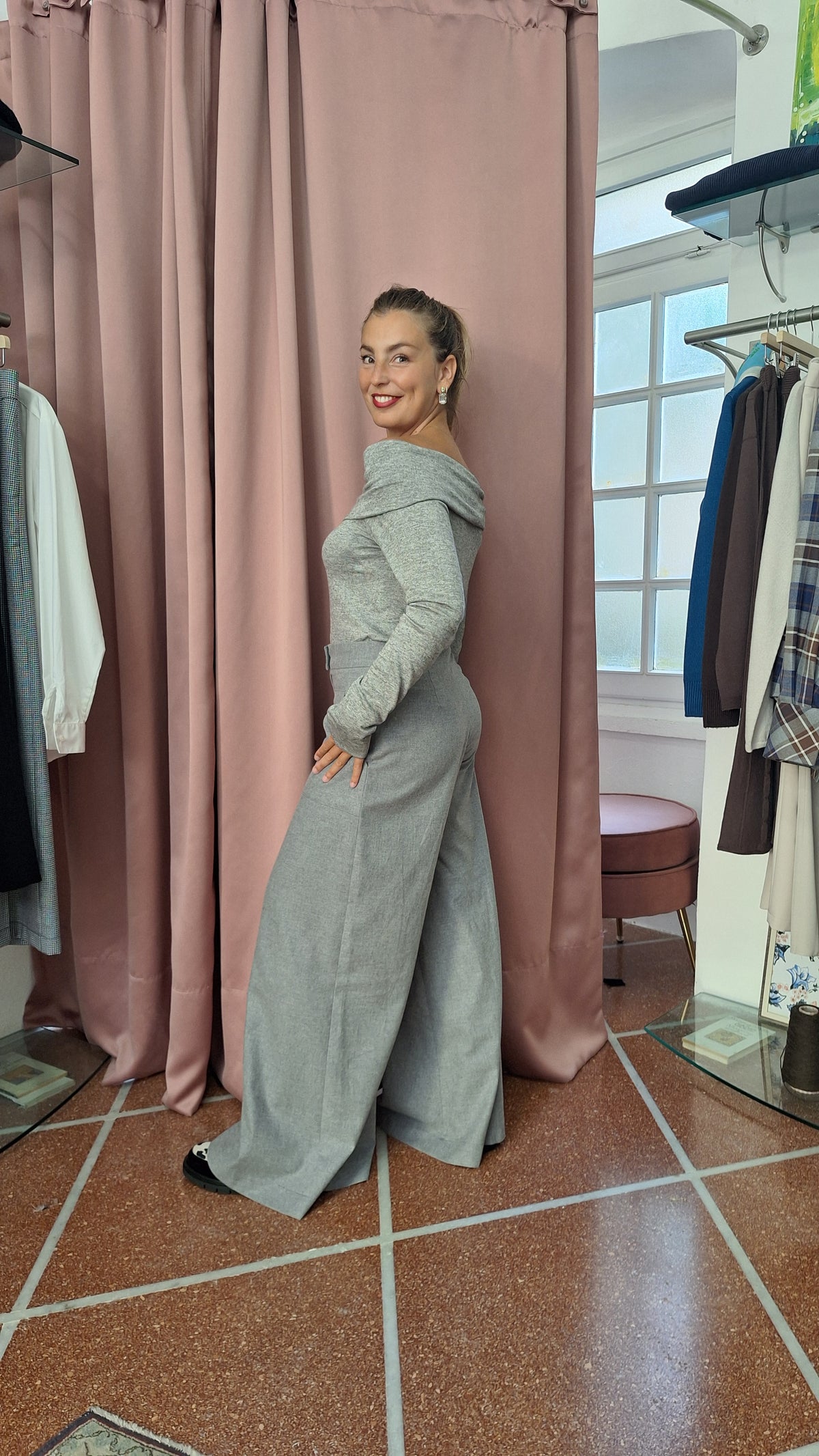 Pantalone ampio caldo cotone