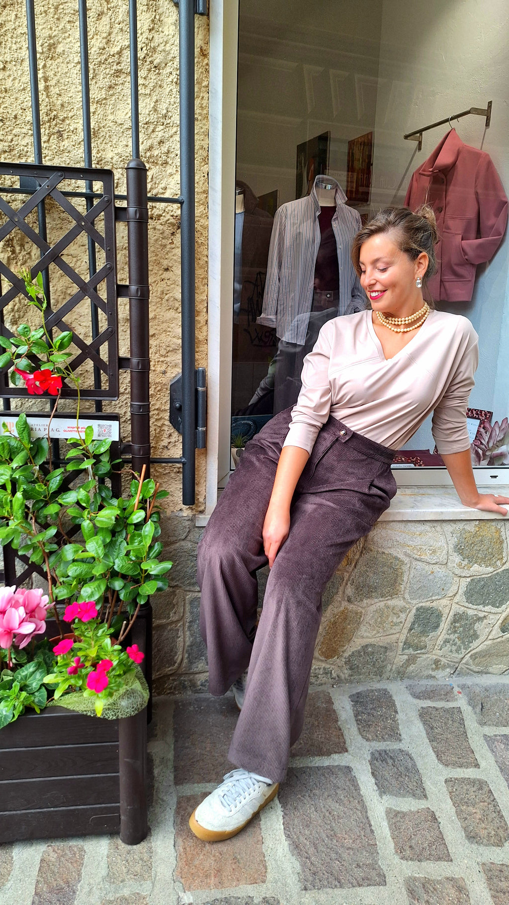 Pantalone palazzo con piega