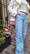 Pantalone a palazzo in jeans di cotone