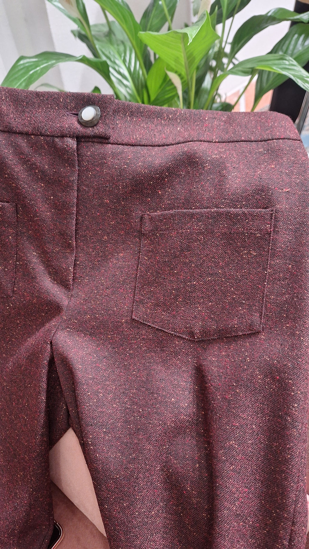 Pantalone palazzo tweed pura lana