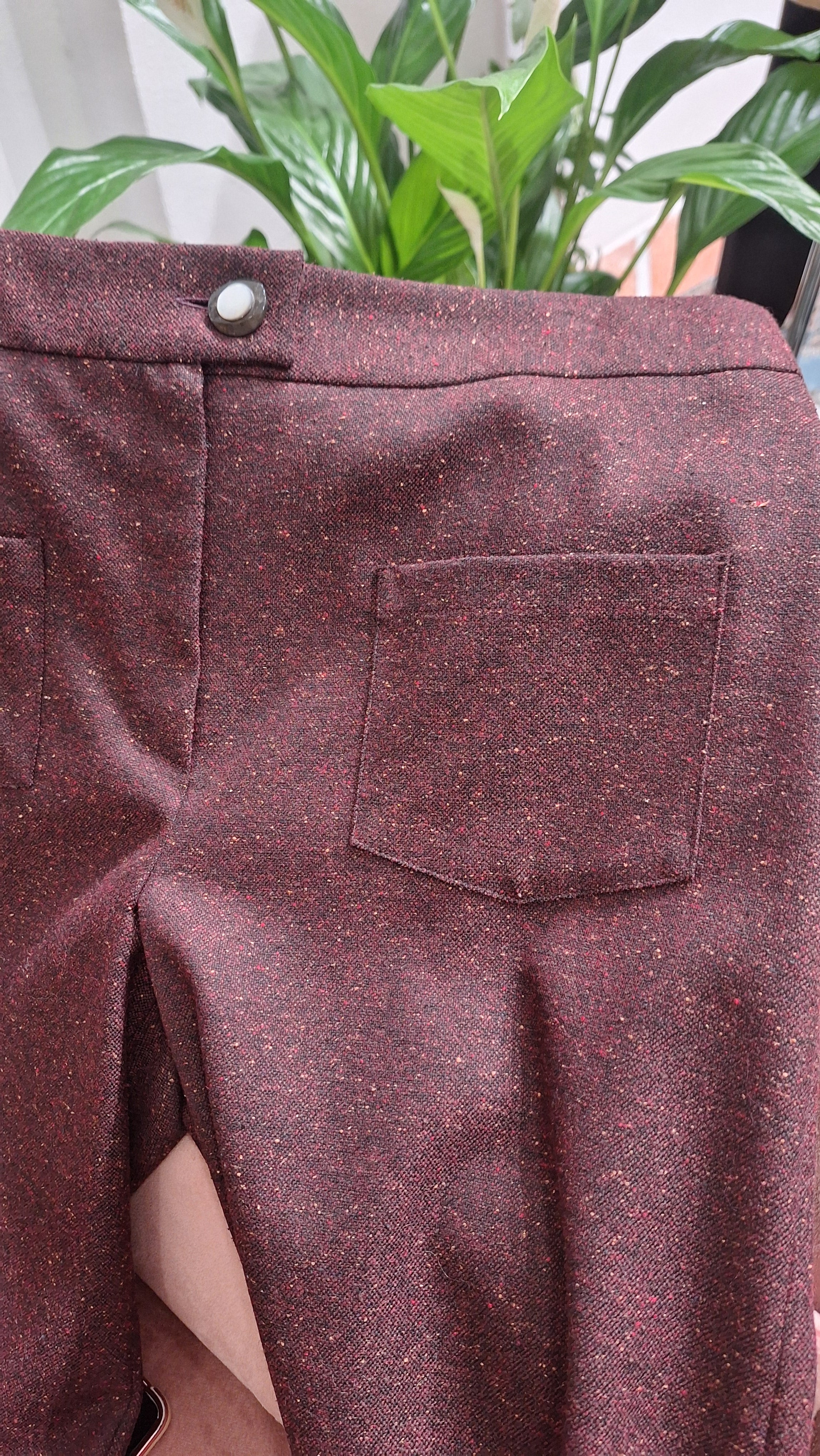Pantalone palazzo tweed pura lana