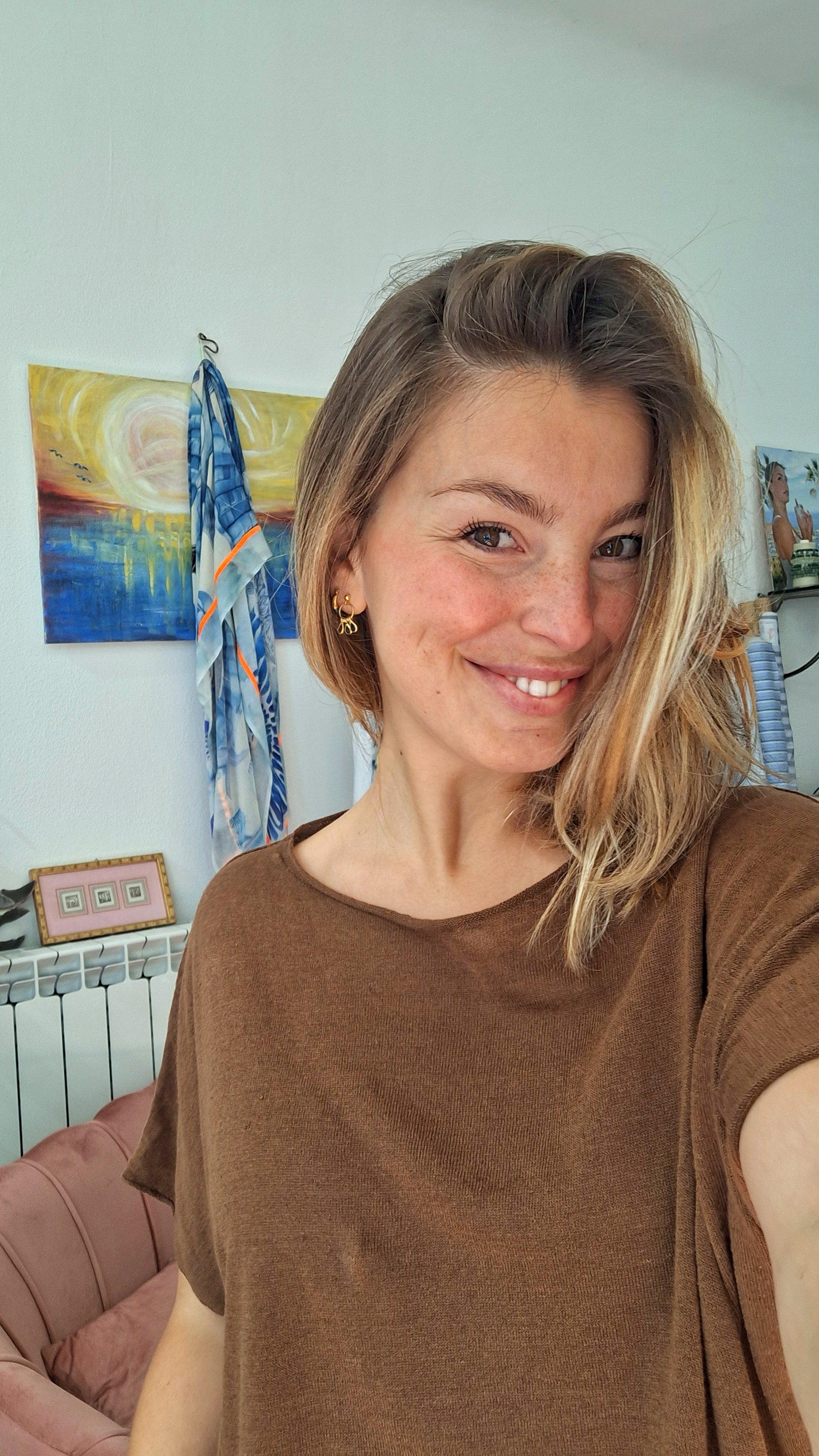 Maglia in lino-cotone a kimono