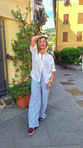 Pantalone a palazzo in sangallo a righe