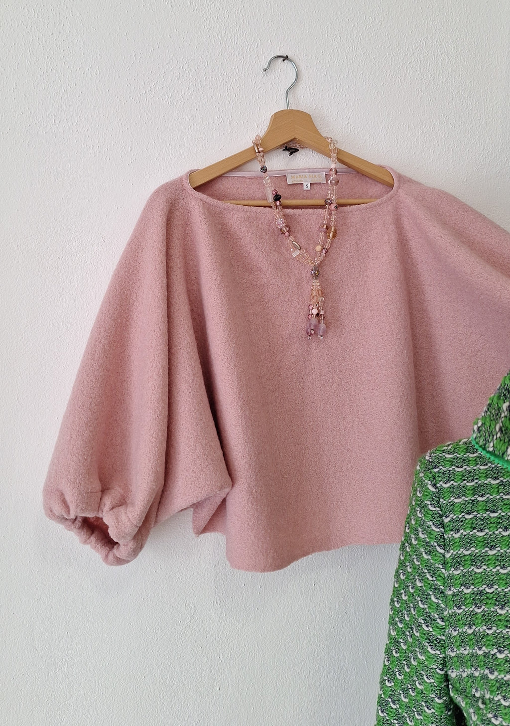 Poncho corto in lana cotta