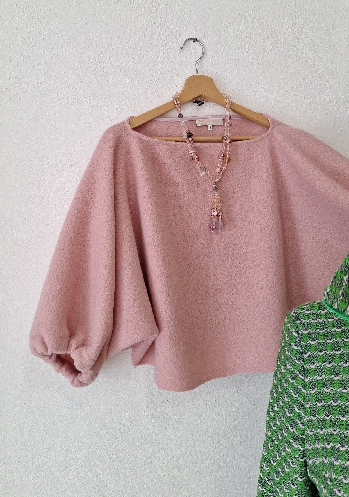 Poncho corto in lana cotta