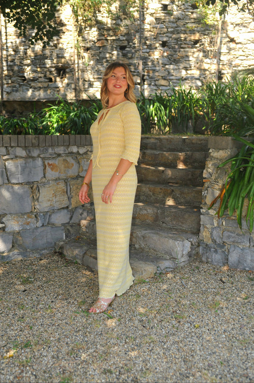 Abito lungo in maglia di cotone