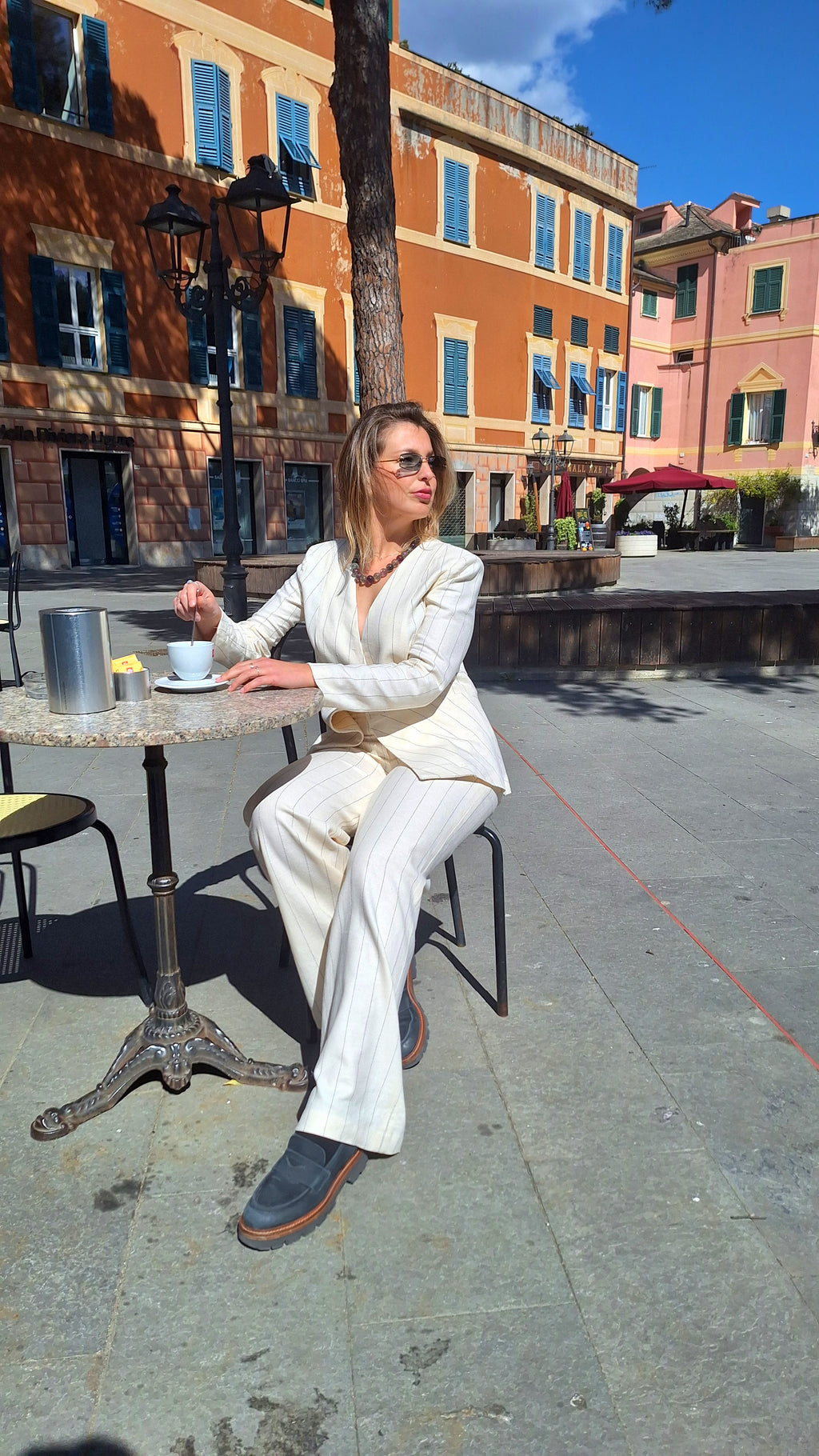 Pantalone palazzo in lino