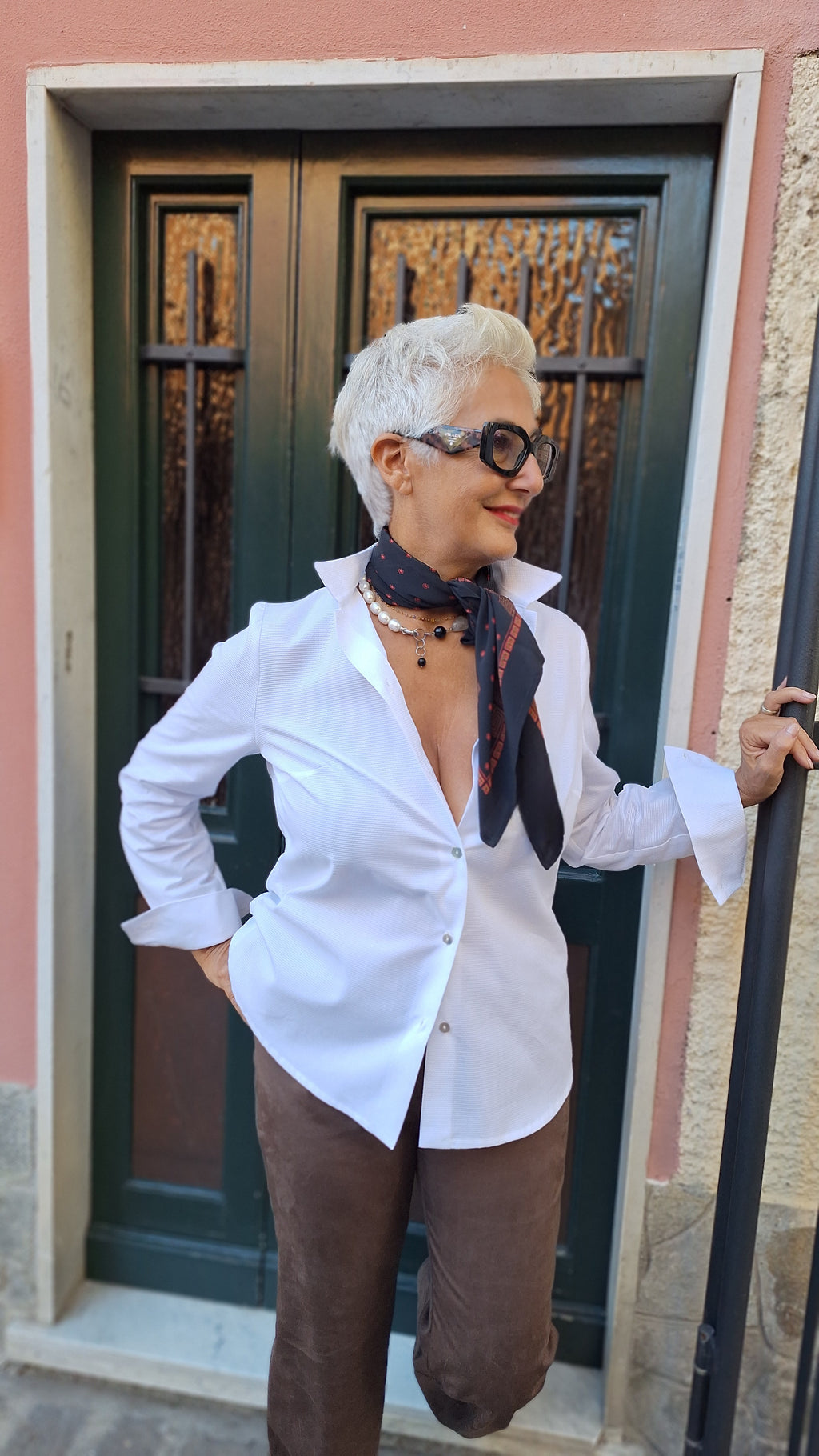 Camicia puro cotone operato bianco