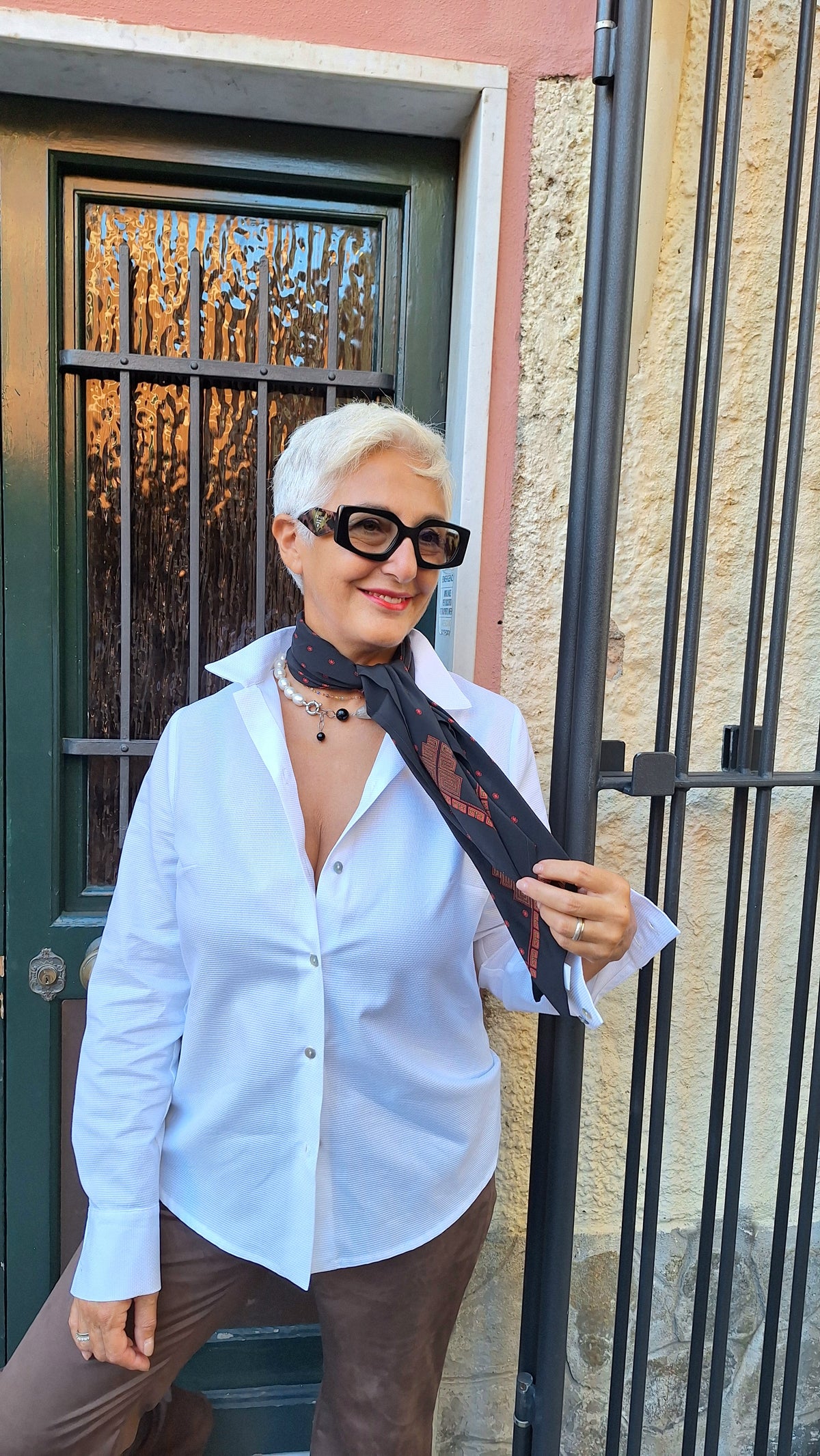 Camicia puro cotone operato bianco