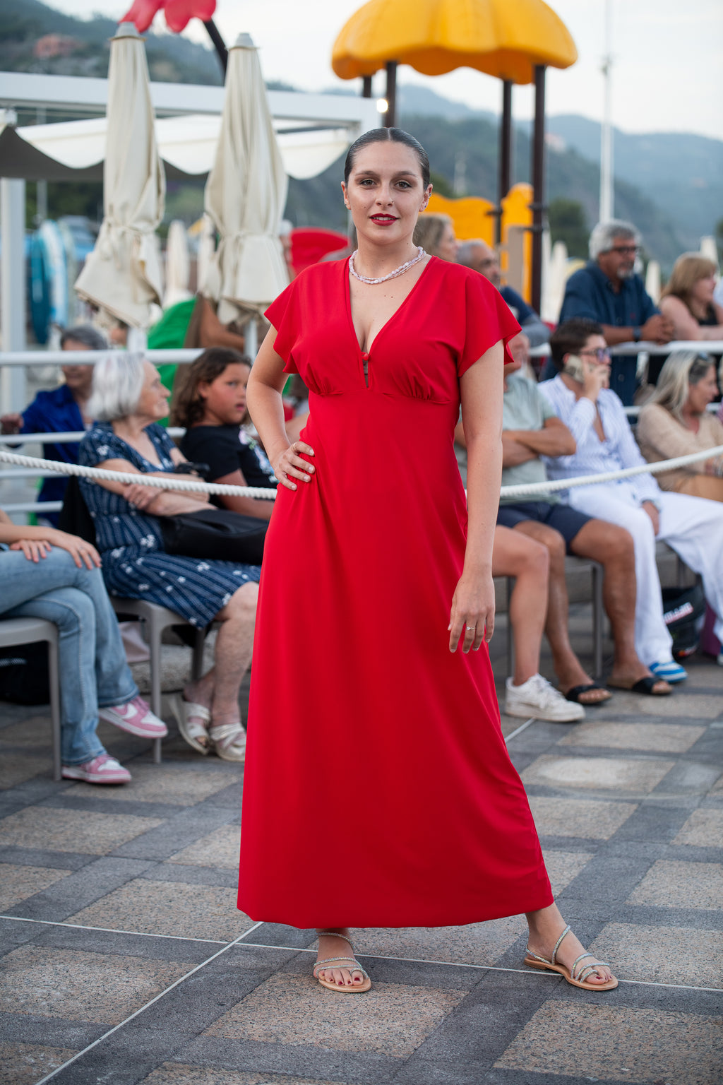 Abito lungo a kimono in jersey Sensitive
