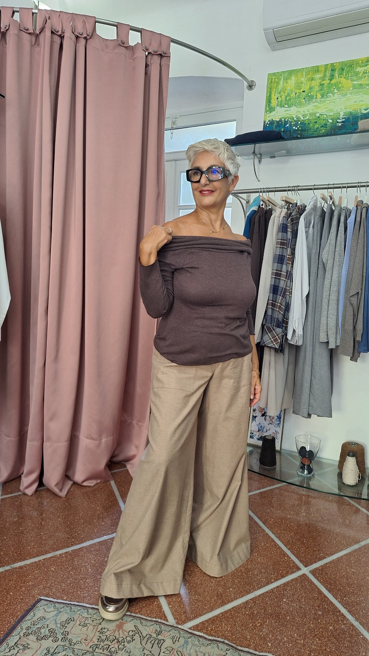 Pantalone ampio caldo cotone