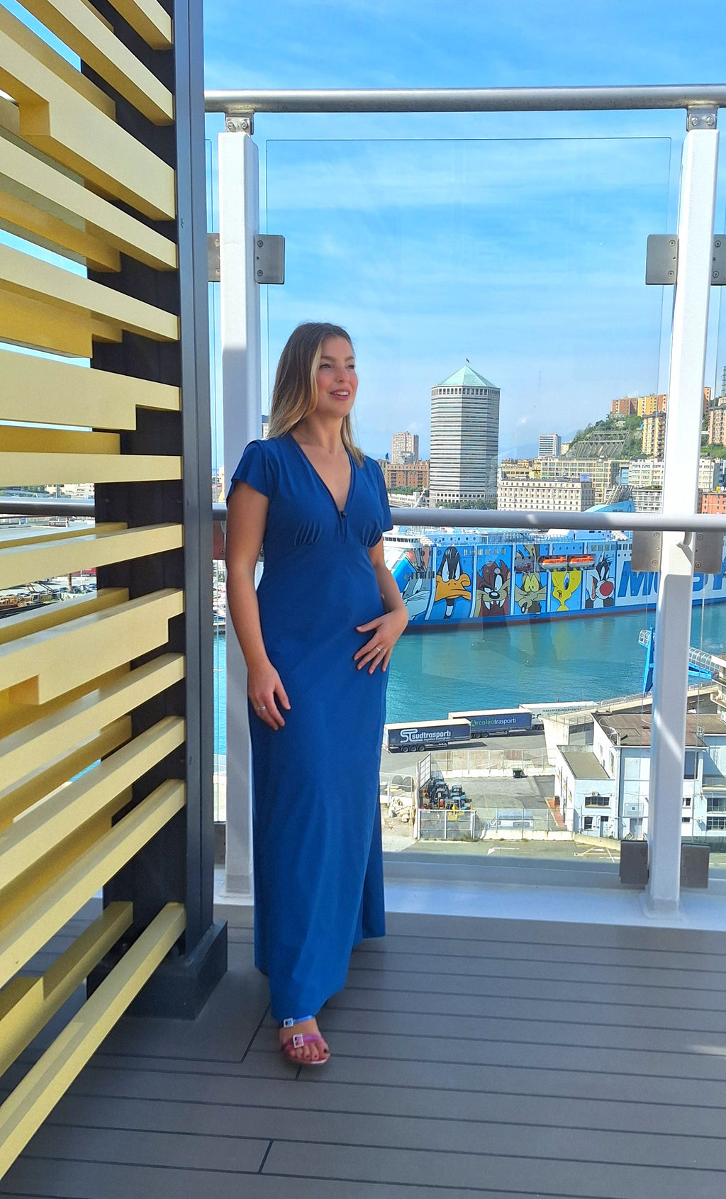 Abito lungo a kimono in jersey Sensitive