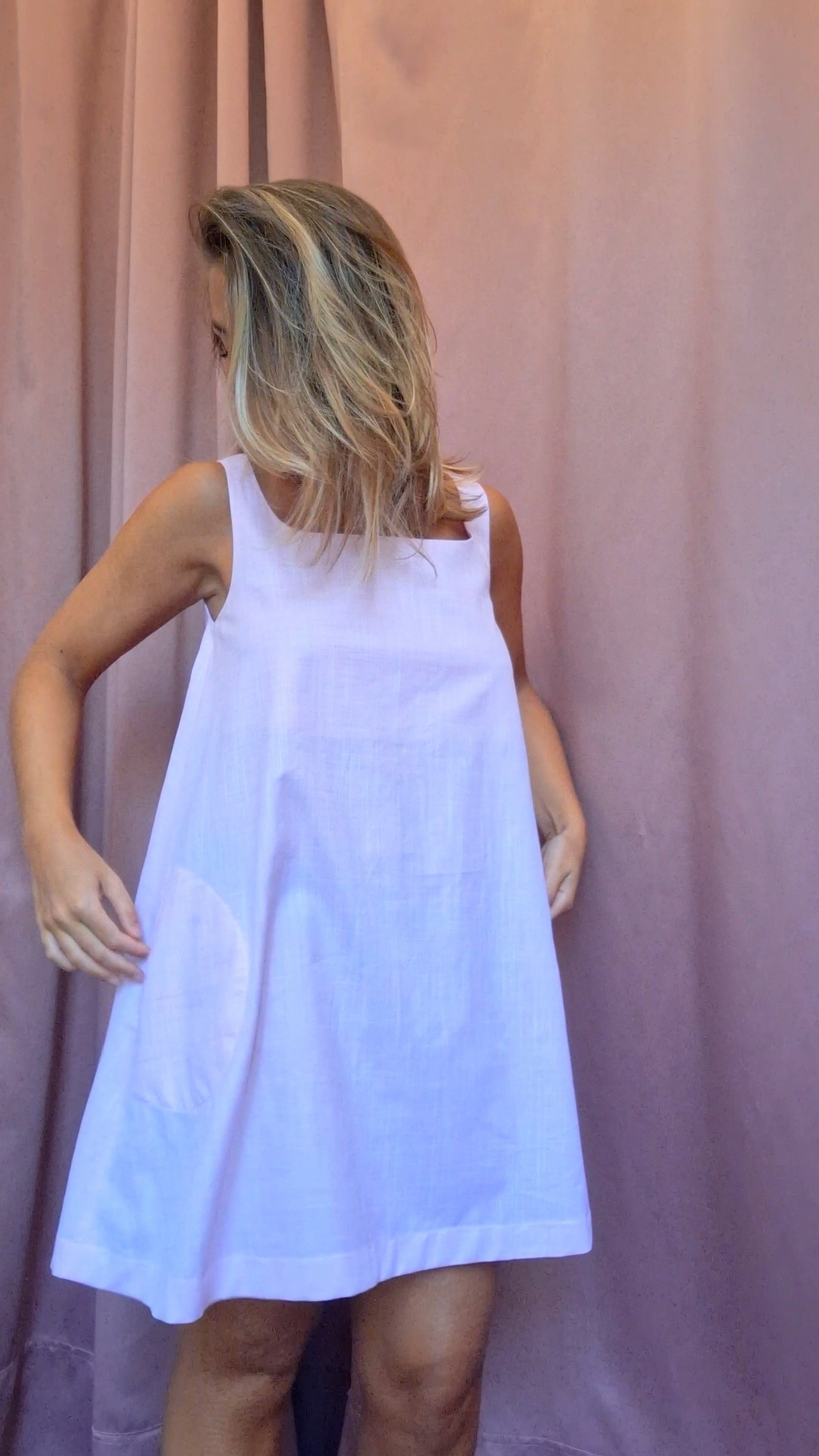 Abito linea ad A cotone Oxford